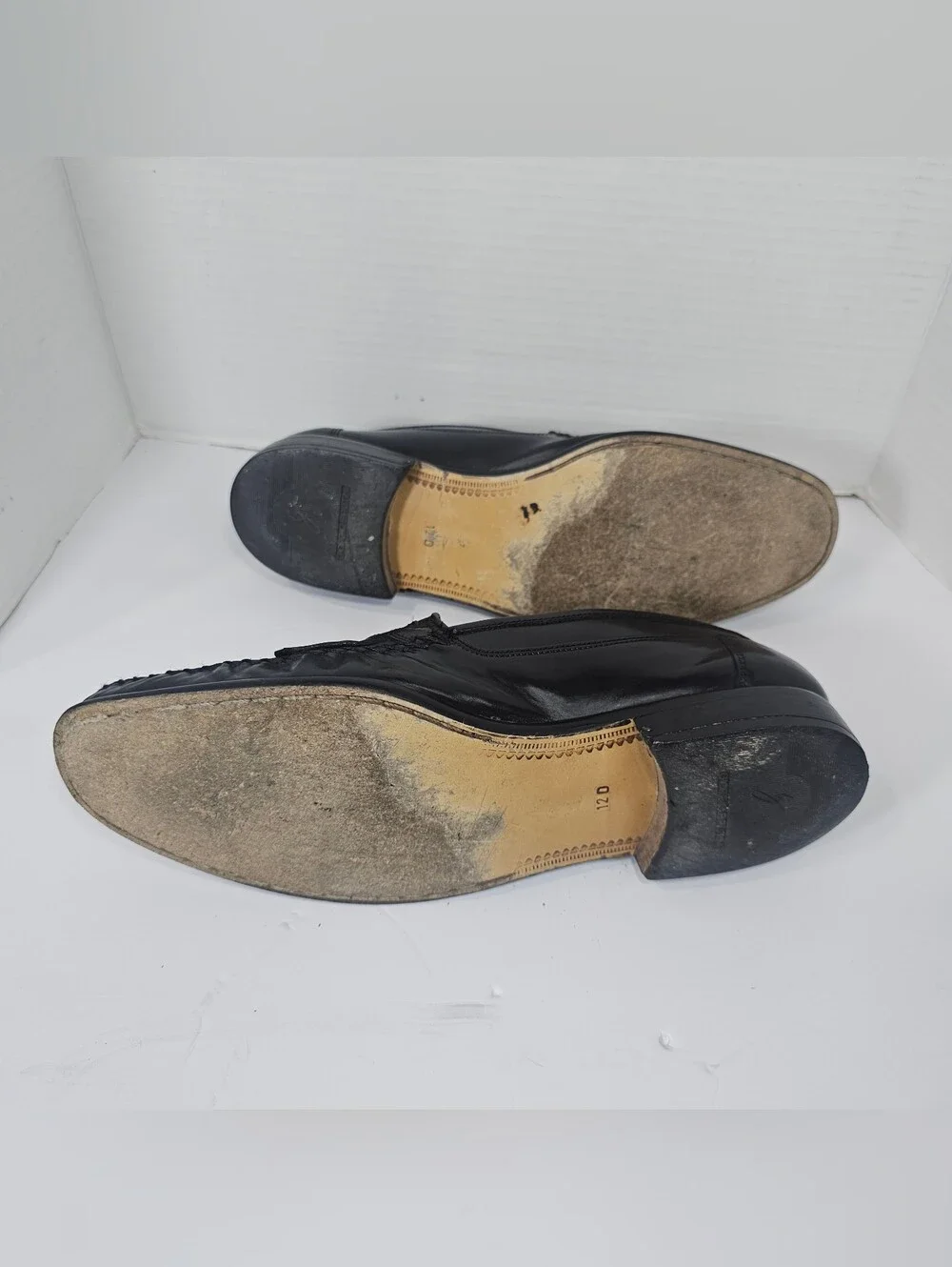 Giorgio Brutini Black Leather Tassel Kiltie Loafers Mens Sz 12